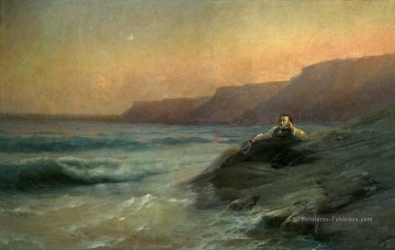 Pouchkine sur la côte de la mer Noire 1887 Romantique Ivan Aivazovsky russe Peinture à l'huile